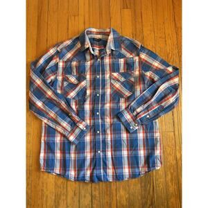 Double Pump Mens Plaid Western Large Snap Front LS